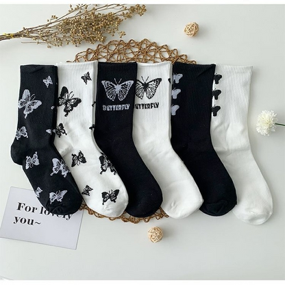 Retro Cute Japanese Spring Summer Socks for Women Female Is Tied Sportsnet Red Bow Simple Fashionable Socks - Amazhona 