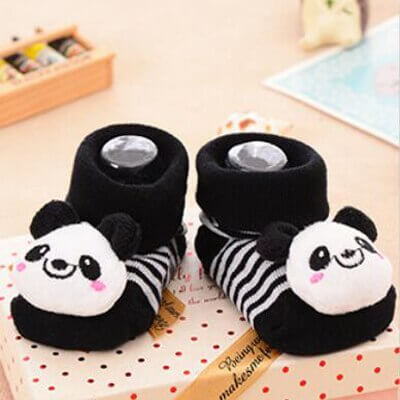 1 Pair 0-16 Month Socks with Printed for Newborns Baby Children's Clothes Stuff Boys Girls Slippers Infant Shoes Kids Socks - Amazhona 