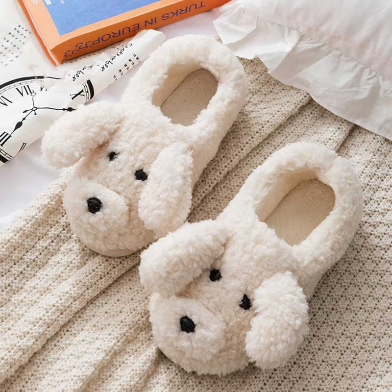 Upgrate Cute Animal Slipper For Women Girls Kawaii Fluffy Winter Warm Slippers Woman Cartoon Milk Cow House Slippers Funny Shoes - Amazhona 