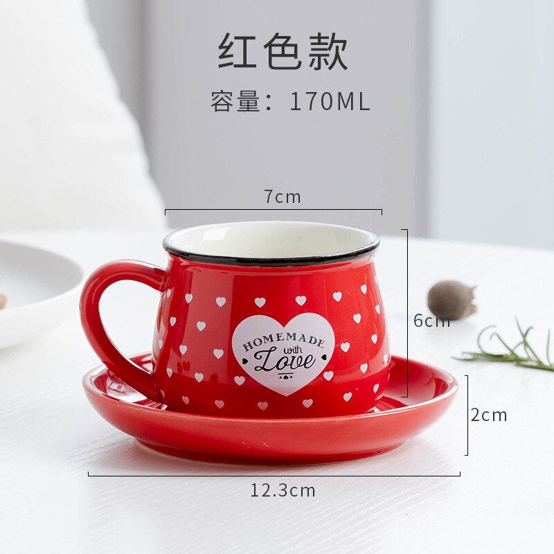 Candy Color Ceramic Mug Cups And Dishes Family Tea Set Coffee Milk Cup Gift Ceramic Gift - Amazhona 