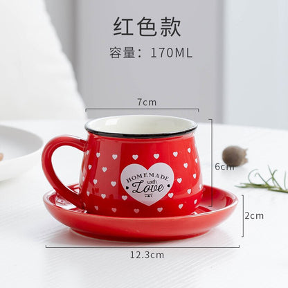 Candy Color Ceramic Mug Cups And Dishes Family Tea Set Coffee Milk Cup Gift Ceramic Gift - Amazhona 