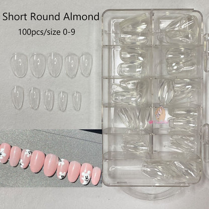 Gel Nails Extension System Full Cover Sculpted Clear Stiletto Coffin False Nail Tips 240pcs/bag - Amazhona 