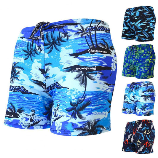 short de hombre Men Trunks Beach Hawaiian Casual Shorts Swimwear Beachwear Colorful Print Quick Dry Slim Fit Swimming Trunks for Beach - Amazhona 