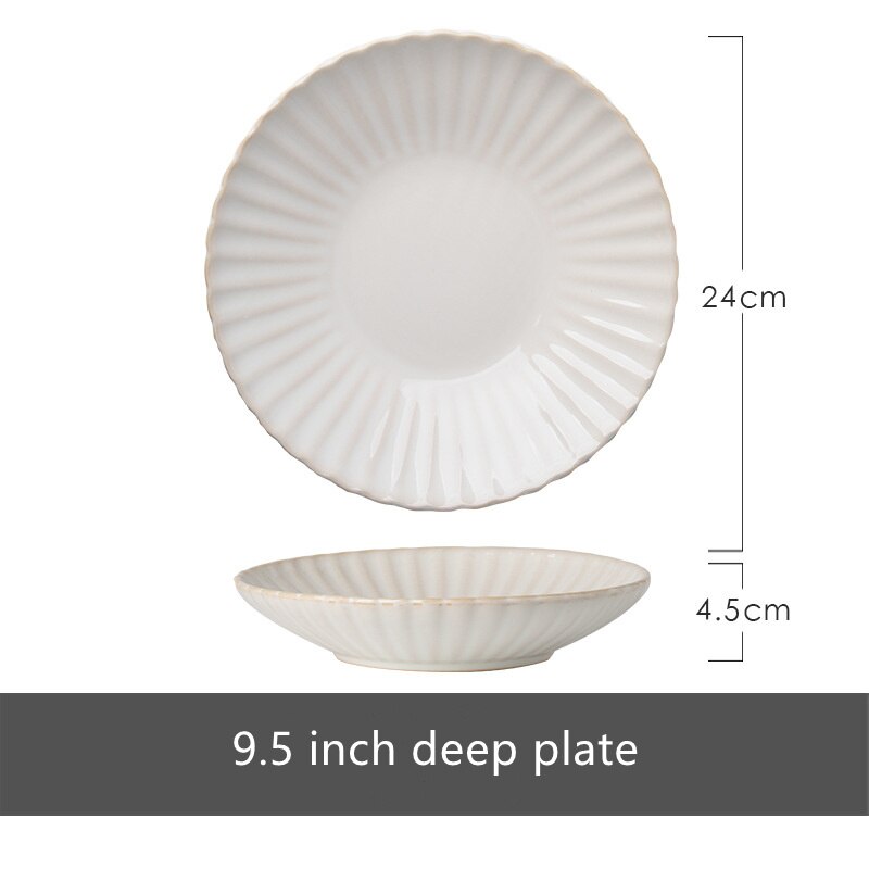 Nordic Ceramic Tableware Set Food Dinner Plates Salad Soup Bowl Dishes Japanese Dishes Sets Flat Plate Dinnerware - Amazhona 