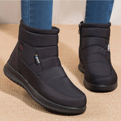 Women Boots Women Ankle Boots For Winter Shoes Women 2022 New Warm Fur Snow Boots Waterproof Flat Botas Femininas Zipper Botines - Amazhona 