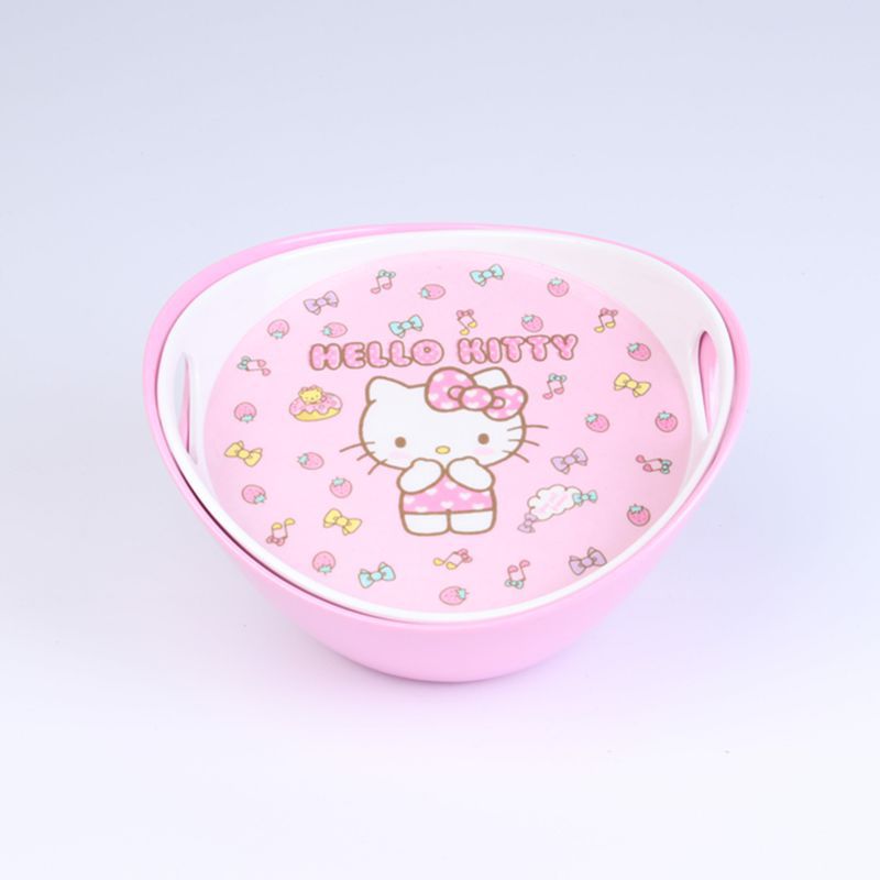 Kawaii Sanrio Hello Kitty Kids Tableware Set Cartoon Children Cutlery Kitchen Bowl Plate Dish Fork Spoon Water Glass Cutlery Set - Amazhona 