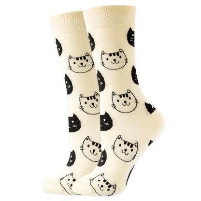 Cute Women Socks Cartoon Animal Food Fruit Socks  Kawaii Funny  Trendy Socks Happy Harajuku Casual Socks Autumn Spring Stocking - Amazhona 