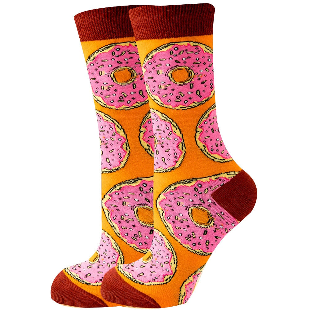 Cute Women Socks Cartoon Animal Food Fruit Socks  Kawaii Funny  Trendy Socks Happy Harajuku Casual Socks Autumn Spring Stocking - Amazhona 