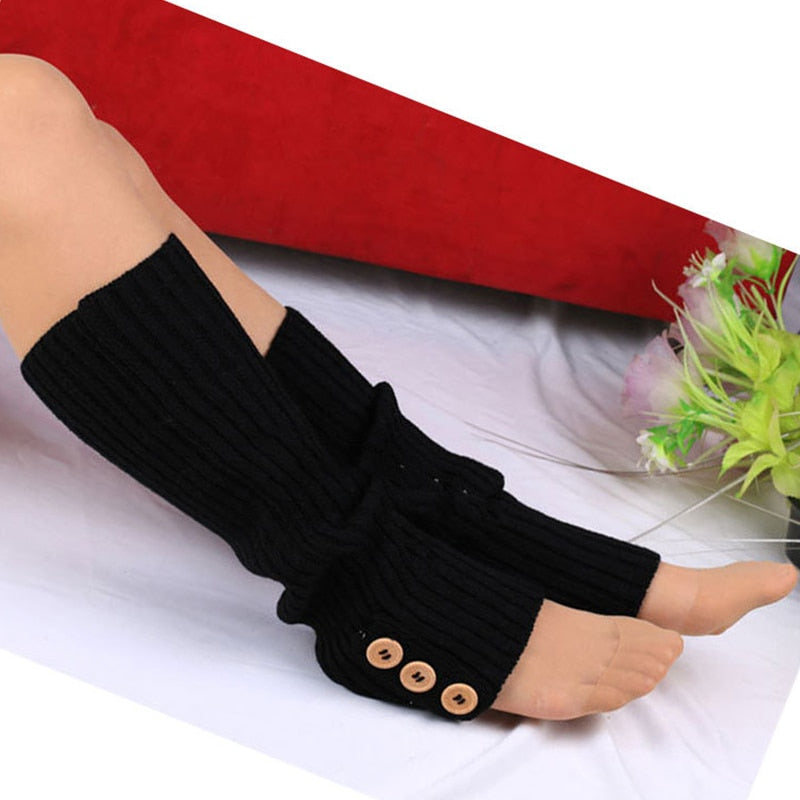 Winter Woman Yoga Warm Socks Female Knitted Leg Warmers Boot Socks Gym Fitness Dance Ballet Exercising Sports Protection Hose - Amazhona 