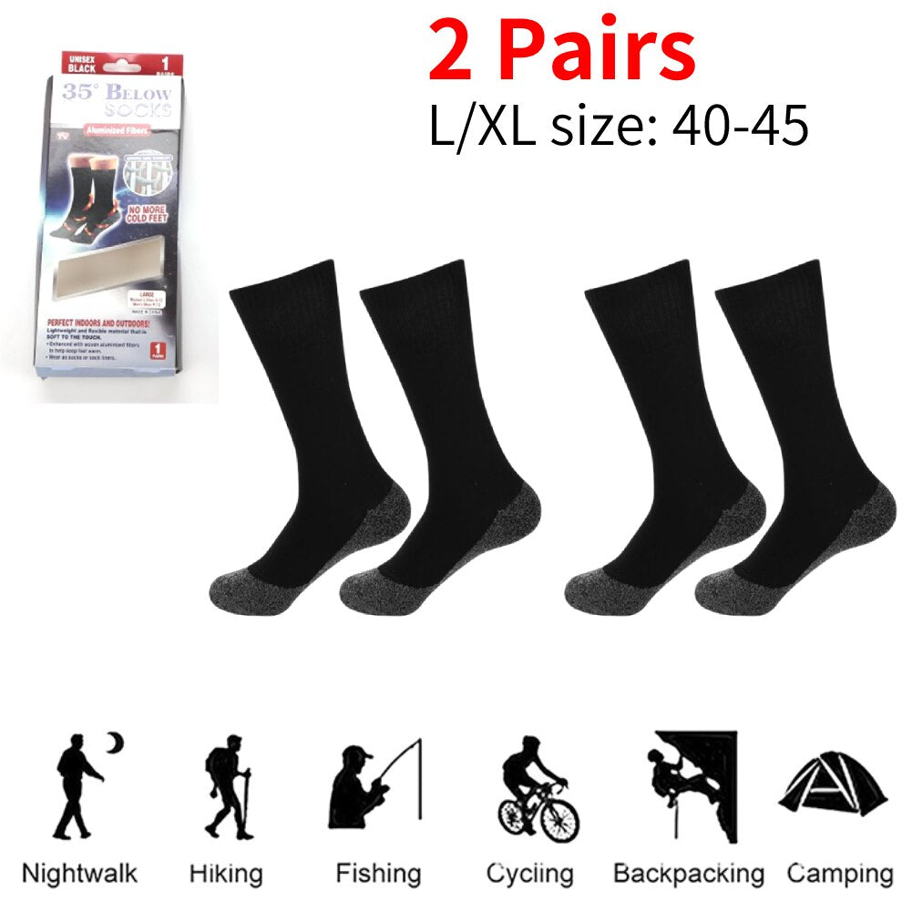 Breathable Warm Sock for Unisex Thermostatic Knee-heigh Socks Compression Sports Stockings for Winter Running Hiking - Amazhona 