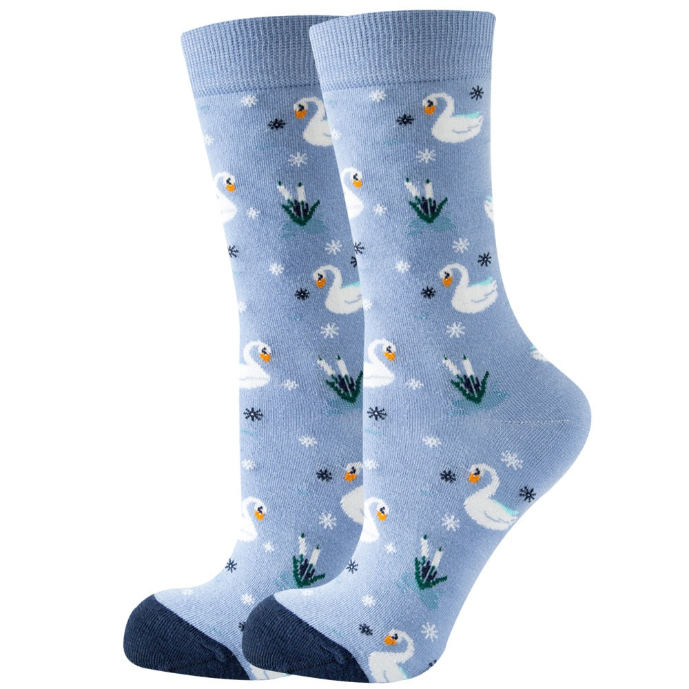 Cute Women Socks Cartoon Animal Food Fruit Socks  Kawaii Funny  Trendy Socks Happy Harajuku Casual Socks Autumn Spring Stocking - Amazhona 