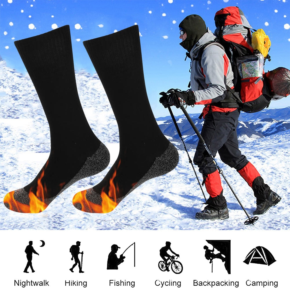 Breathable Warm Sock for Unisex Thermostatic Knee-heigh Socks Compression Sports Stockings for Winter Running Hiking - Amazhona 