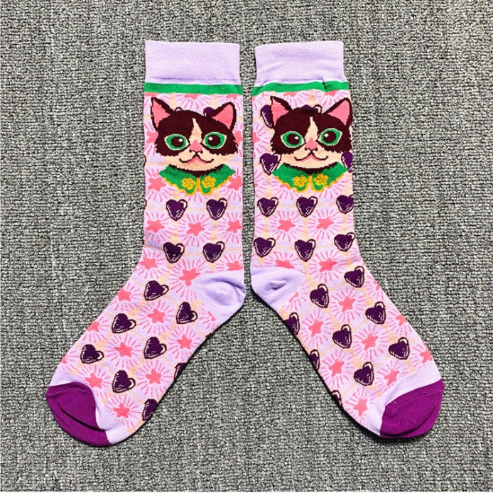 Occident Fashion Colorful Print Socks Women with Mushroom Spring Woman Socks Cotton Calcetines Mujer Meias 010202 - Amazhona 