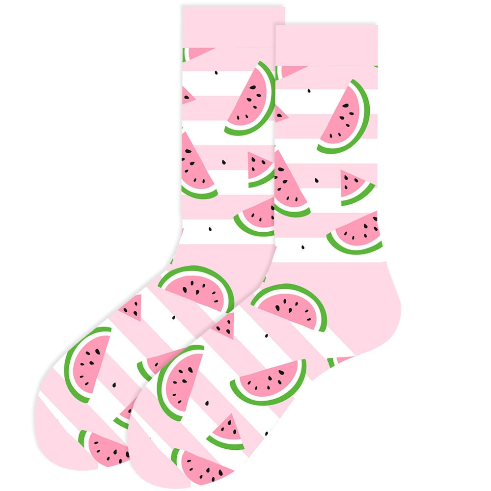 Cute Women Socks Cartoon Animal Food Fruit Socks  Kawaii Funny  Trendy Socks Happy Harajuku Casual Socks Autumn Spring Stocking - Amazhona 