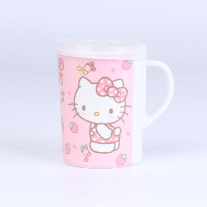 Kawaii Sanrio Hello Kitty Kids Tableware Set Cartoon Children Cutlery Kitchen Bowl Plate Dish Fork Spoon Water Glass Cutlery Set - Amazhona 