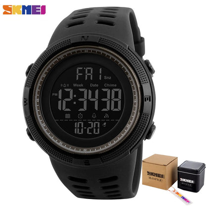 SKMEI Fashion Outdoor Sport Watch Men Multifunction Watches Alarm Clock Chrono 5Bar Waterproof Digital Watch reloj hombre 1251 - Amazhona 