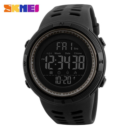 SKMEI Fashion Outdoor Sport Watch Men Multifunction Watches Alarm Clock Chrono 5Bar Waterproof Digital Watch reloj hombre 1251 - Amazhona 