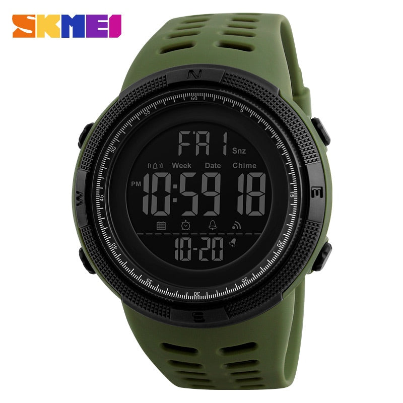 SKMEI Fashion Outdoor Sport Watch Men Multifunction Watches Alarm Clock Chrono 5Bar Waterproof Digital Watch reloj hombre 1251 - Amazhona 