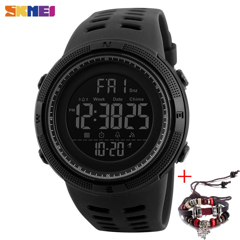 SKMEI Fashion Outdoor Sport Watch Men Multifunction Watches Alarm Clock Chrono 5Bar Waterproof Digital Watch reloj hombre 1251 - Amazhona 