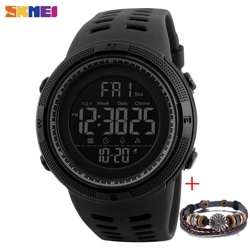 SKMEI Fashion Outdoor Sport Watch Men Multifunction Watches Alarm Clock Chrono 5Bar Waterproof Digital Watch reloj hombre 1251 - Amazhona 