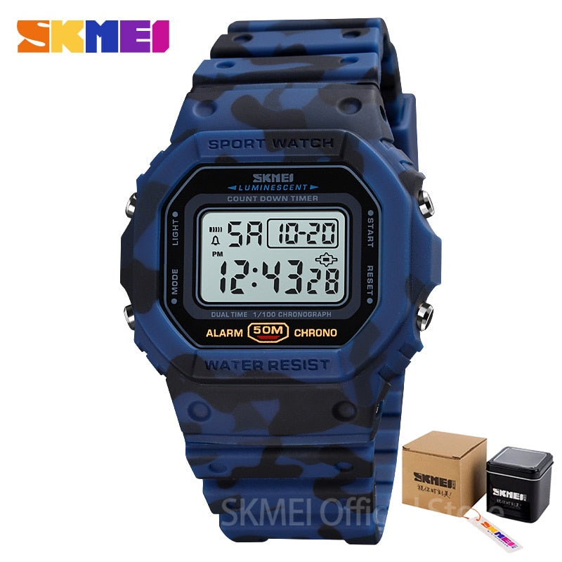 SKMEI Multifunctional Digital Sport Watch Men 2 Time Count Down Mens Wristwatches Fashion Retro Male Watches reloj hombre 1628 - Amazhona 