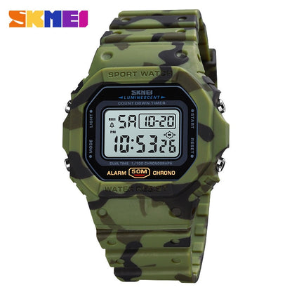 SKMEI Multifunctional Digital Sport Watch Men 2 Time Count Down Mens Wristwatches Fashion Retro Male Watches reloj hombre 1628 - Amazhona 