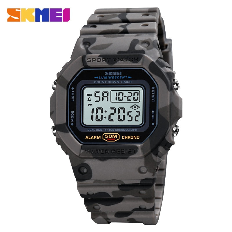 SKMEI Multifunctional Digital Sport Watch Men 2 Time Count Down Mens Wristwatches Fashion Retro Male Watches reloj hombre 1628 - Amazhona 