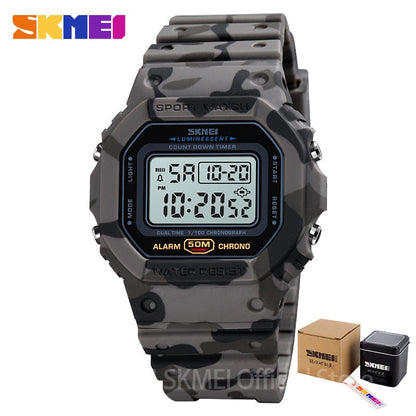 SKMEI Multifunctional Digital Sport Watch Men 2 Time Count Down Mens Wristwatches Fashion Retro Male Watches reloj hombre 1628 - Amazhona 