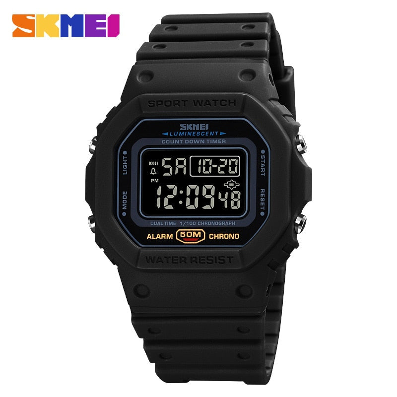 SKMEI Multifunctional Digital Sport Watch Men 2 Time Count Down Mens Wristwatches Fashion Retro Male Watches reloj hombre 1628 - Amazhona 