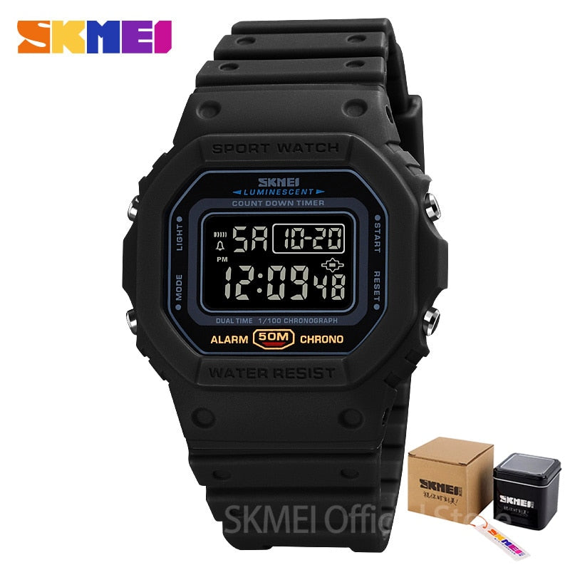 SKMEI Multifunctional Digital Sport Watch Men 2 Time Count Down Mens Wristwatches Fashion Retro Male Watches reloj hombre 1628 - Amazhona 