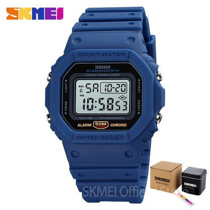 SKMEI Multifunctional Digital Sport Watch Men 2 Time Count Down Mens Wristwatches Fashion Retro Male Watches reloj hombre 1628 - Amazhona 