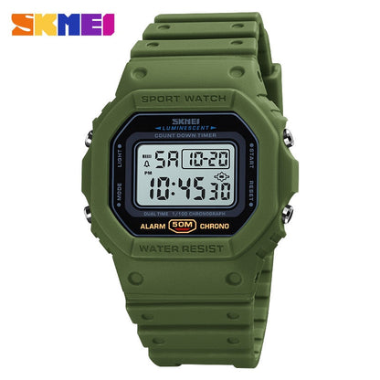 SKMEI Multifunctional Digital Sport Watch Men 2 Time Count Down Mens Wristwatches Fashion Retro Male Watches reloj hombre 1628 - Amazhona 