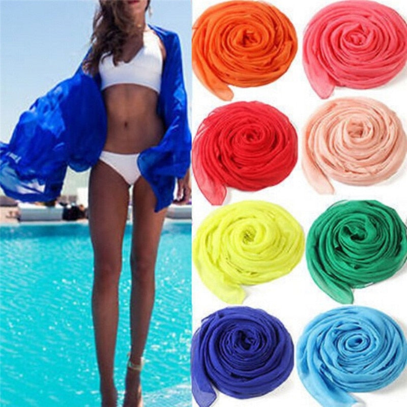 bikinis bikini Summer Bikini Cover-ups Sexy Beach Swimsuit Cover Up Women Sarong Wrap Pareo Scarf Beach Wear Dress Skirts Towel - Amazhona 