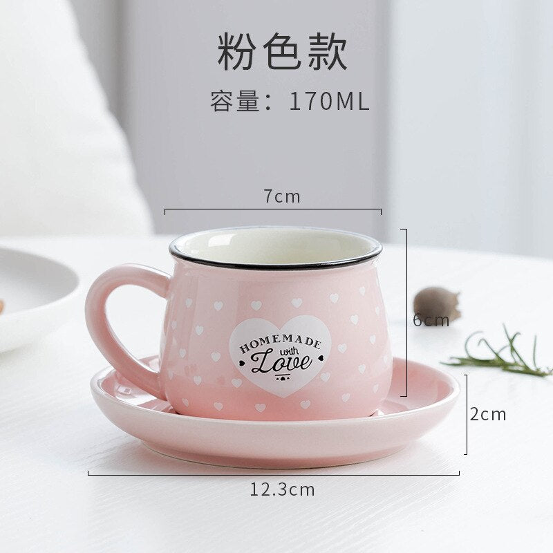 Candy Color Ceramic Mug Cups And Dishes Family Tea Set Coffee Milk Cup Gift Ceramic Gift - Amazhona 