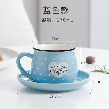 Candy Color Ceramic Mug Cups And Dishes Family Tea Set Coffee Milk Cup Gift Ceramic Gift - Amazhona 