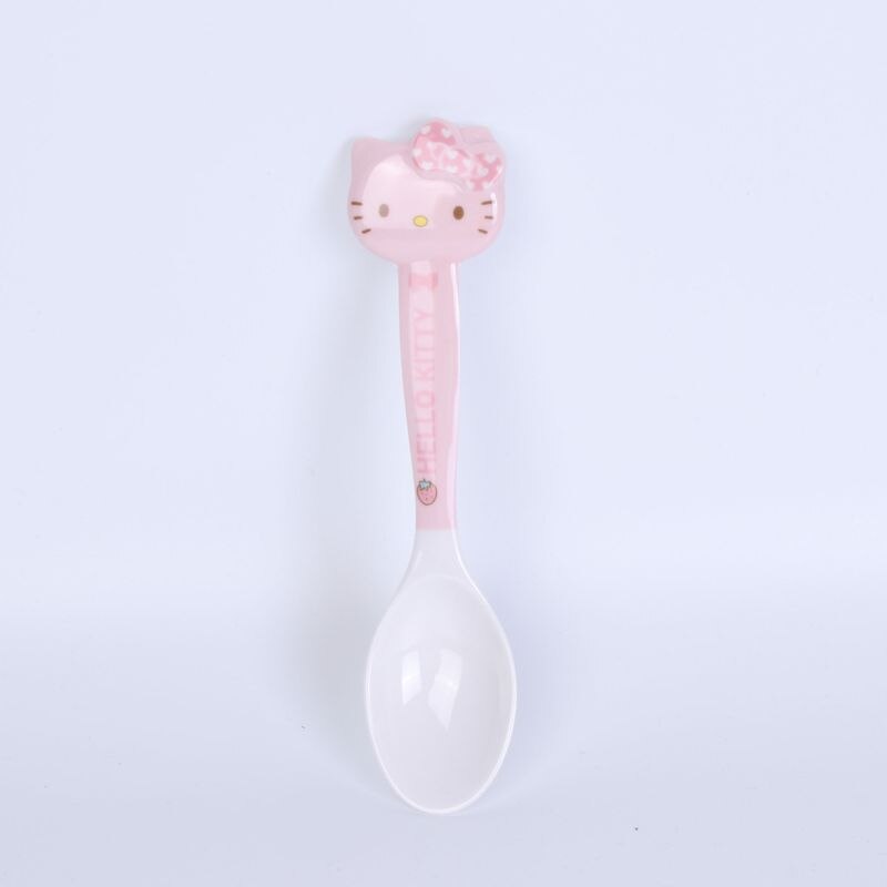 Kawaii Sanrio Hello Kitty Kids Tableware Set Cartoon Children Cutlery Kitchen Bowl Plate Dish Fork Spoon Water Glass Cutlery Set - Amazhona 