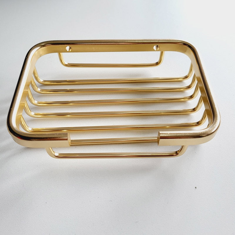 Gold Soap Dishes Soap Basket Wall Mounted Soap Dish Bathroom Accessories Bathroom Furniture Toilet Balcony Glass Soap Holder - Amazhona 