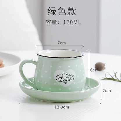 Candy Color Ceramic Mug Cups And Dishes Family Tea Set Coffee Milk Cup Gift Ceramic Gift - Amazhona 