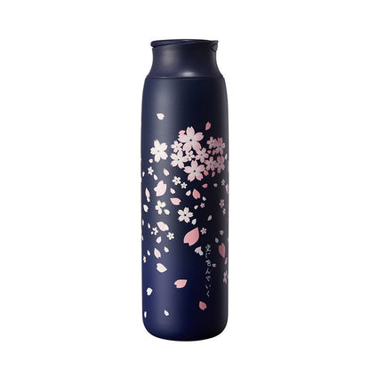 Sakura Vacuum Flask 304 Stainless Steel Portable Water Cup - Amazhona 