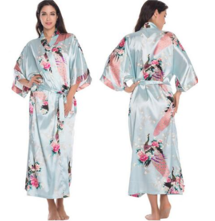 Satin Robes for Brides Wedding Robe Sleepwear Silk - Amazhona 