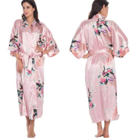 Satin Robes for Brides Wedding Robe Sleepwear Silk - Amazhona 