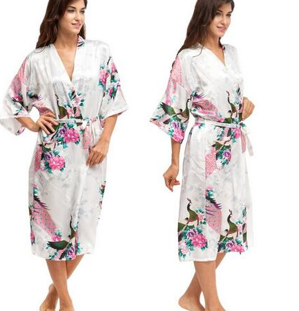 Satin Robes for Brides Wedding Robe Sleepwear Silk - Amazhona 