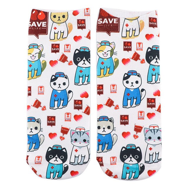 Doctor Nurse Print Grey's Anatomy Cotton Socks Casual Creative Breathable Soft Funny Novelty Low Tube Socks gift for fans - Amazhona 