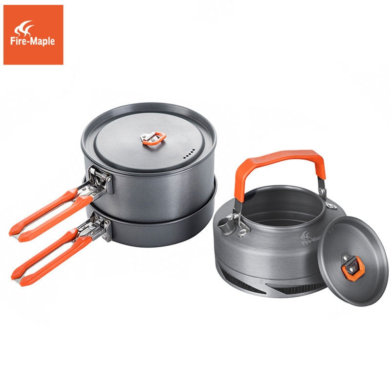 Fire Maple Camping Cookware Utensils Dishes Camp Cooking Set Hiking Heat Exchanger Pot Kettle FMC-FC2 Outdoor Tourism Tableware - Amazhona 