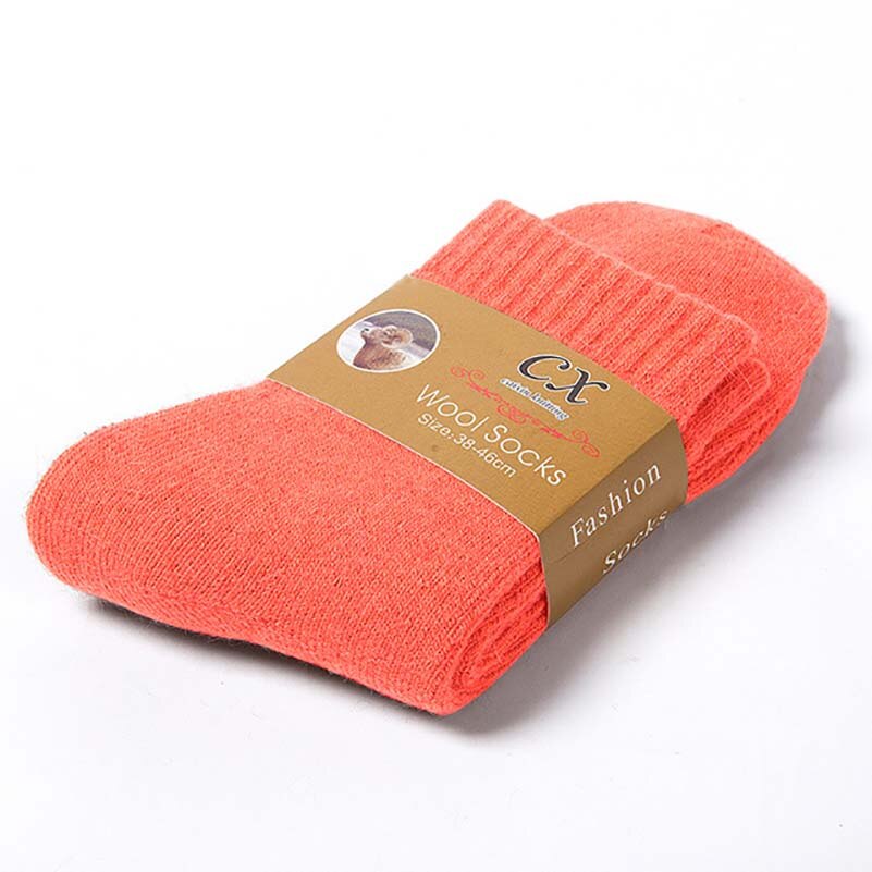 1 Pairs Men Winter Warm SocksThickened Wool High Quality Towel Keep Warm Socks Solid Color Snow Terry Christmas Gift 36-43 Size - Amazhona 