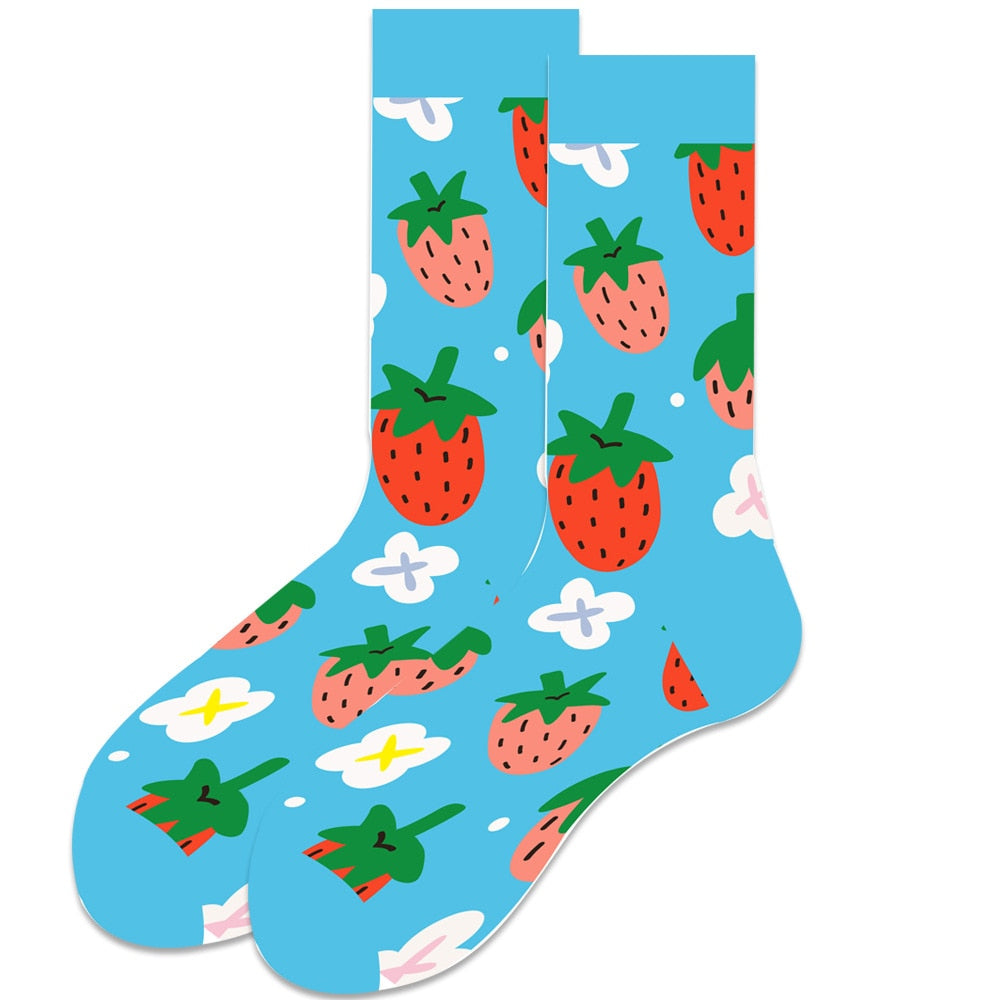 Cute Women Socks Cartoon Animal Food Fruit Socks  Kawaii Funny  Trendy Socks Happy Harajuku Casual Socks Autumn Spring Stocking - Amazhona 