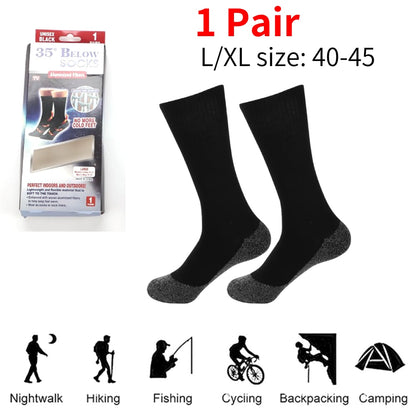 1Pair Winter Self-Heating Socks Thermal Heated Socks Soft Elastic Thicken Anti-Slip Socks For Women Men Outdoor Ski Tube Socks - Amazhona 