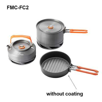 Fire Maple Camping Cookware Utensils Dishes Camp Cooking Set Hiking Heat Exchanger Pot Kettle FMC-FC2 Outdoor Tourism Tableware - Amazhona 