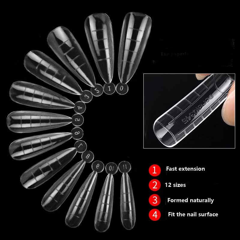 Acrylic Extension False Nail Tips Sculpted Full Cover Nail Tips Fake Finger UV Gel Polish Quick Building Mold Manicures Tool Set - Amazhona 