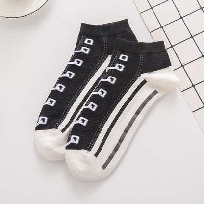 New Men Casual Socks Spring Summer Autumn Fashion Creative Denim Shoes Pattern Sock Japanese Korean Style Happy Women Sox - Amazhona 